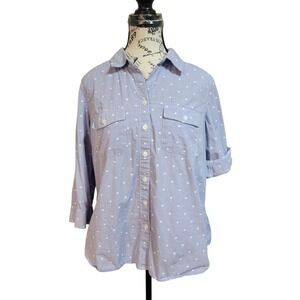 Croft‎ and Barrow  PL women's  roll tab sleeves button down top